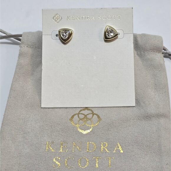 Kendra Scott Arden Stud Gold Plated Earrings New!!! - Picture 3 of 4
